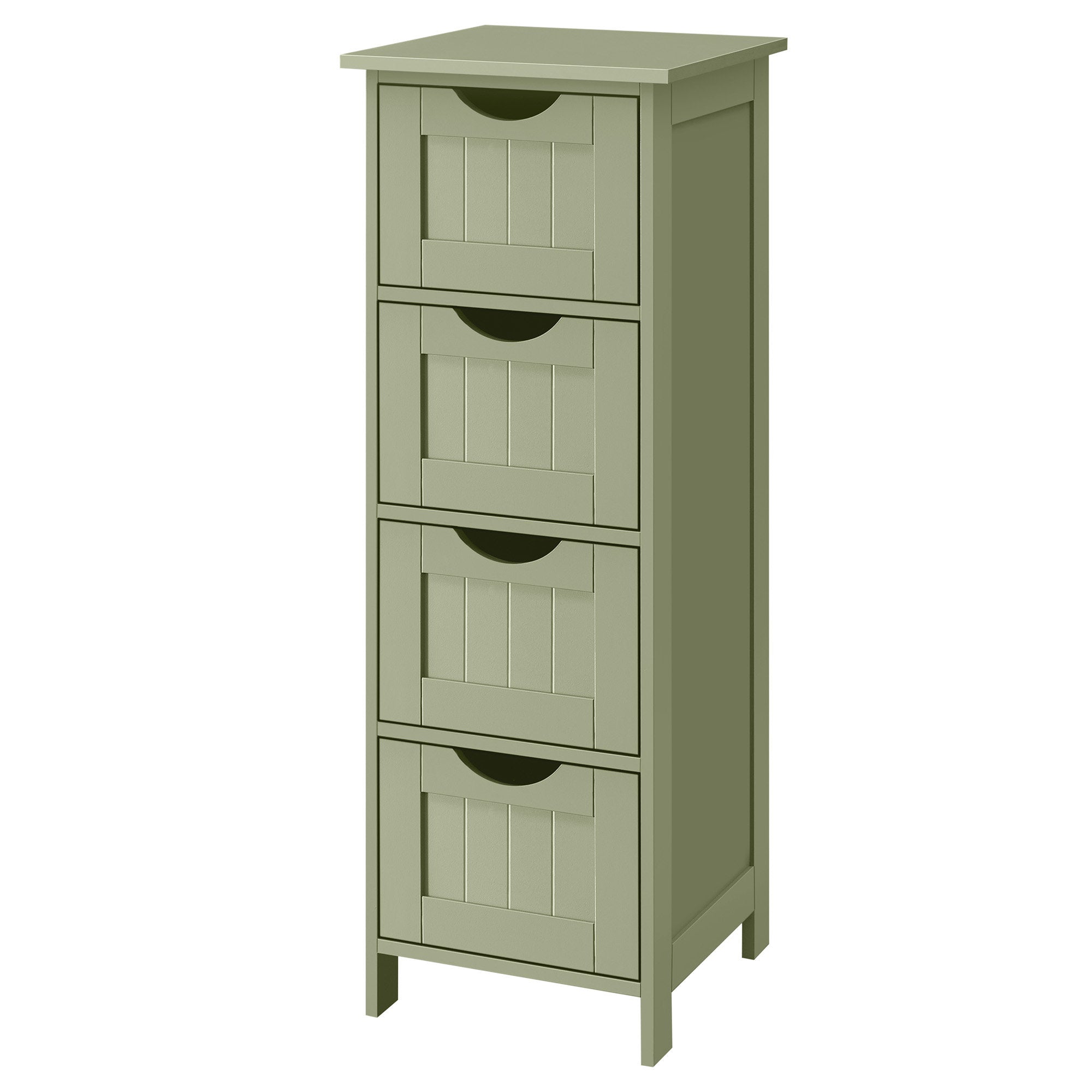 Badezimmerschrank, Badschrank, Beistellschrank mit 4 Schubladen