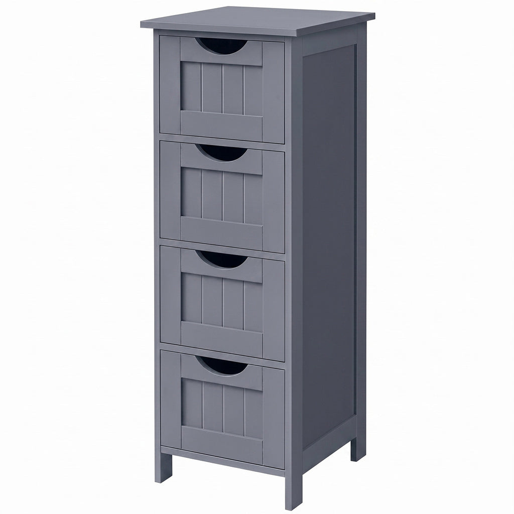 Badezimmerschrank, Badschrank, Beistellschrank mit 4 Schubladen