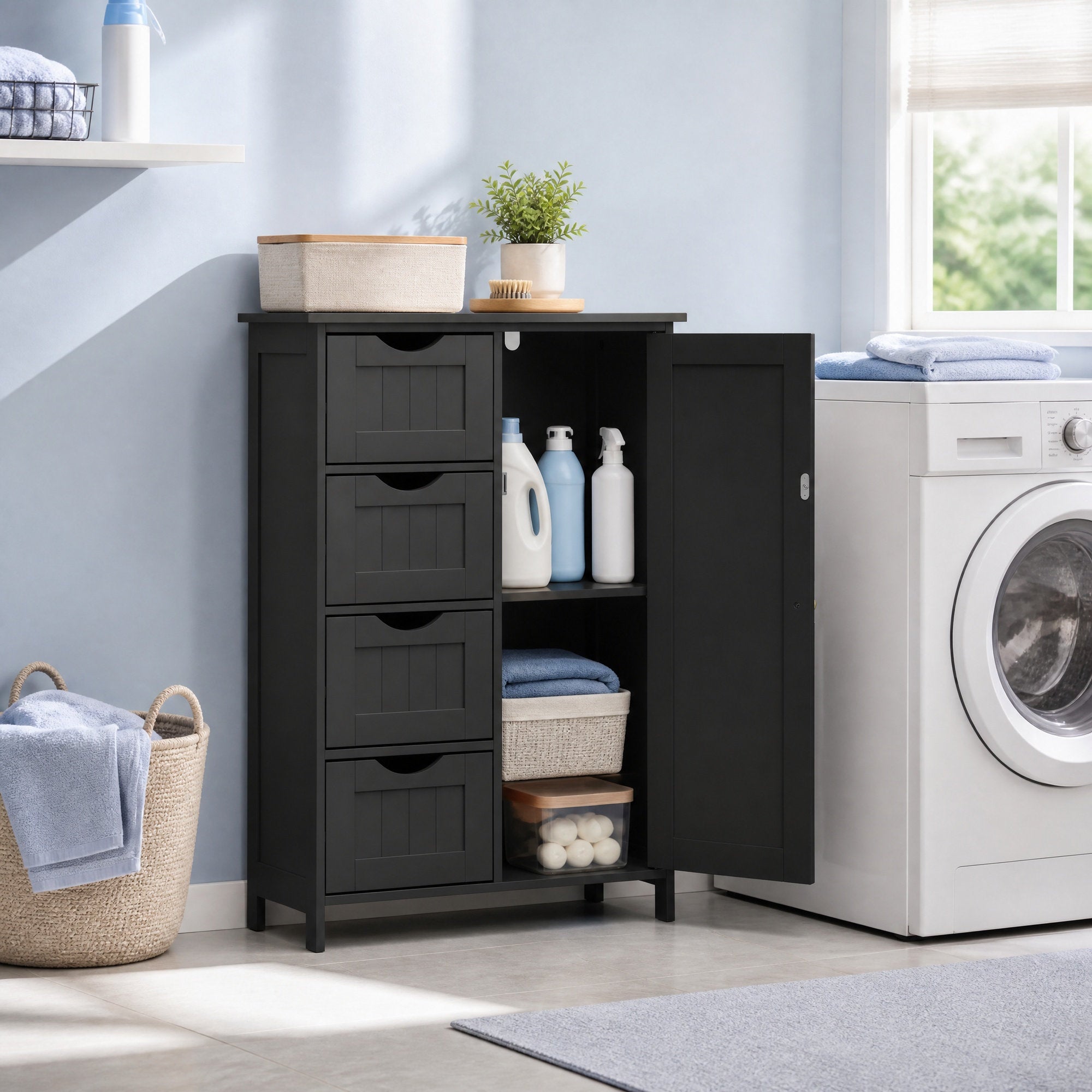 Badezimmerschrank, schmaler Badschrank, Beistellschrank