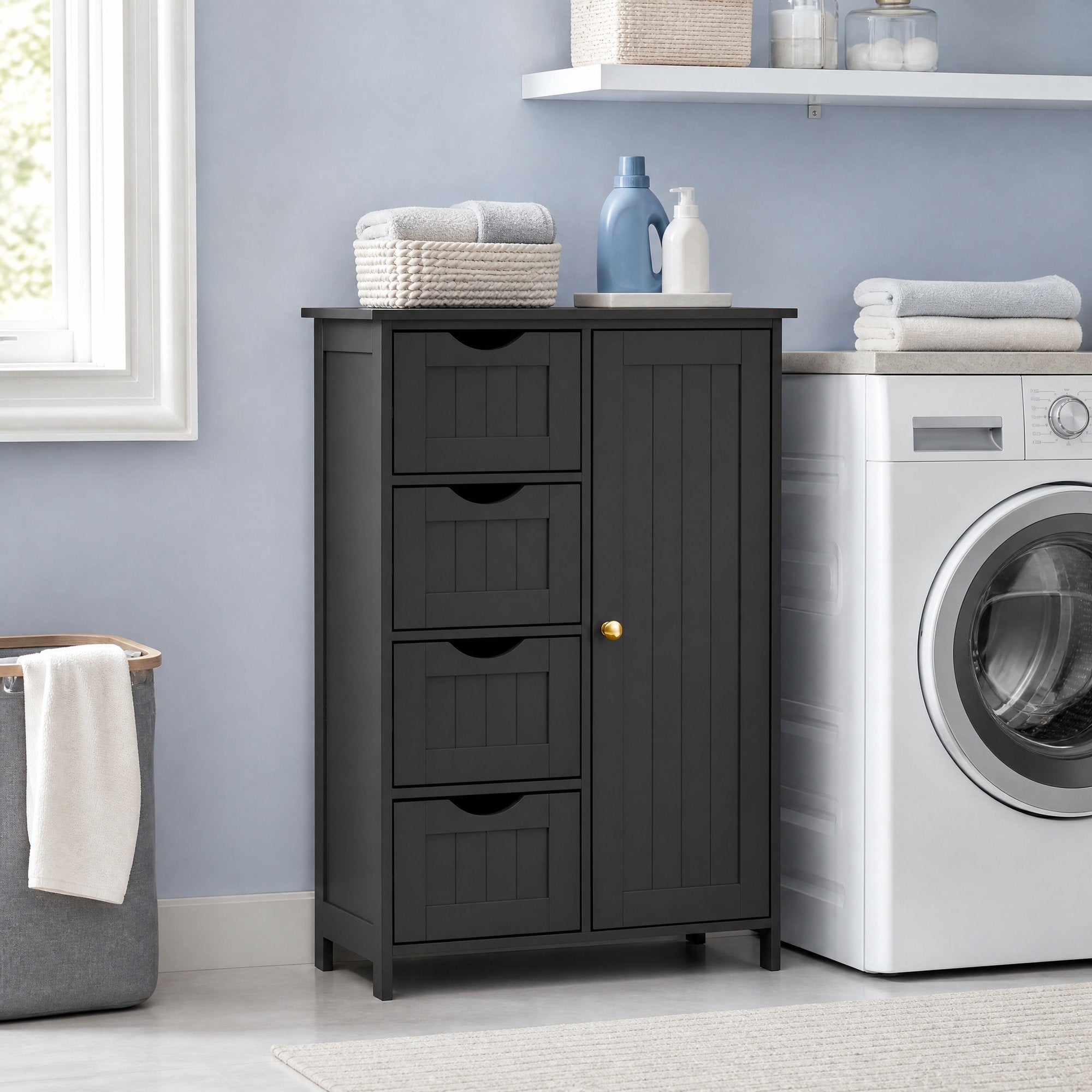 Badezimmerschrank, schmaler Badschrank, Beistellschrank