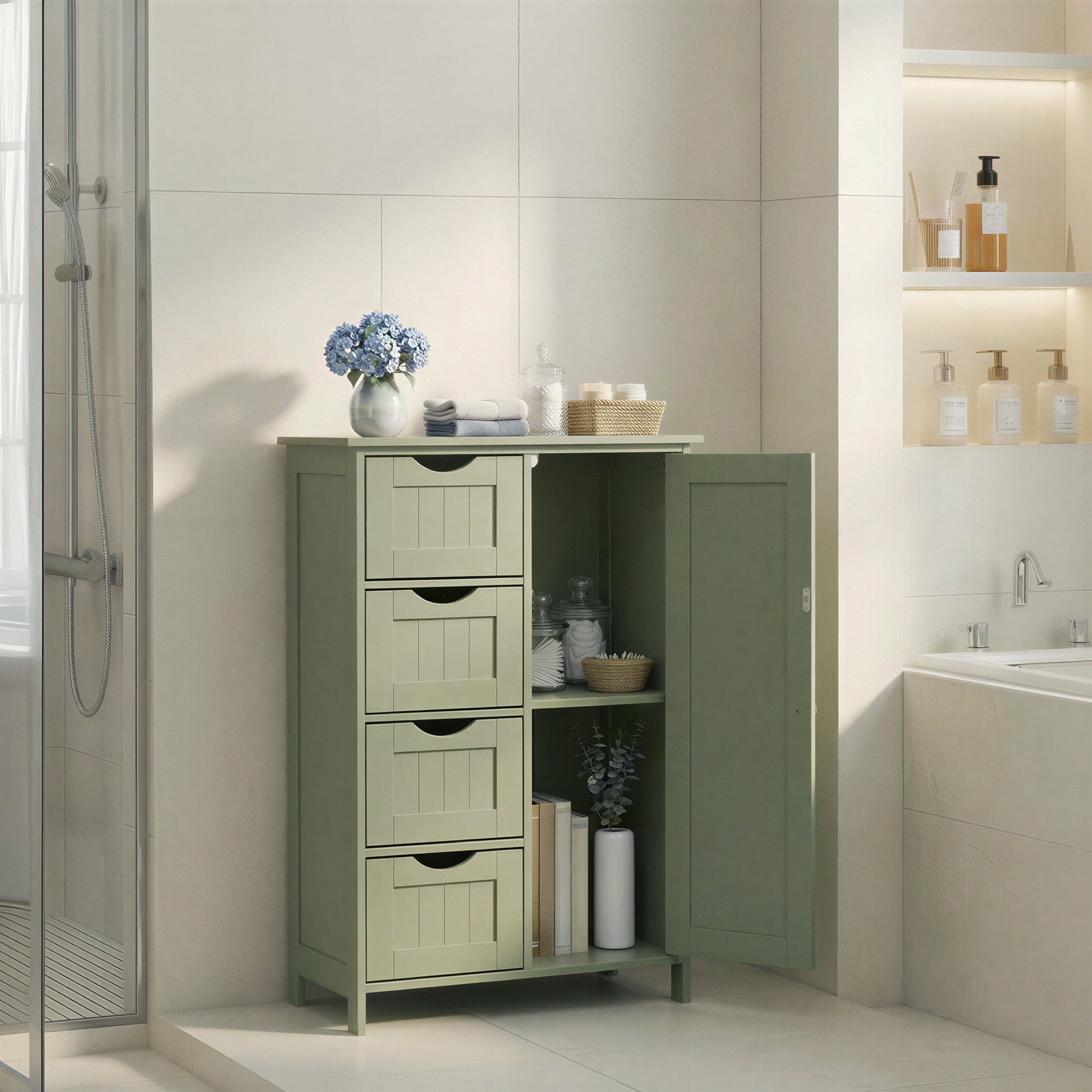 Badezimmerschrank, schmaler Badschrank, Beistellschrank