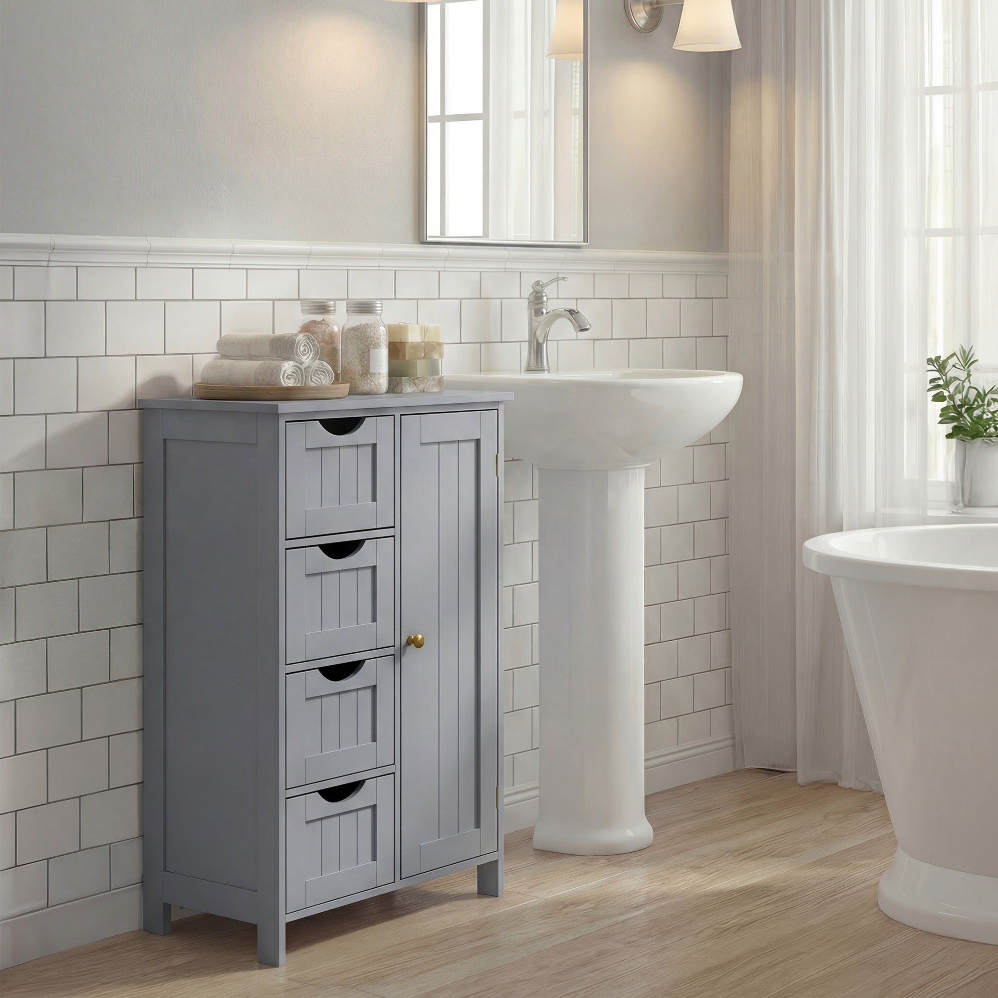 Badezimmerschrank, schmaler Badschrank, Beistellschrank