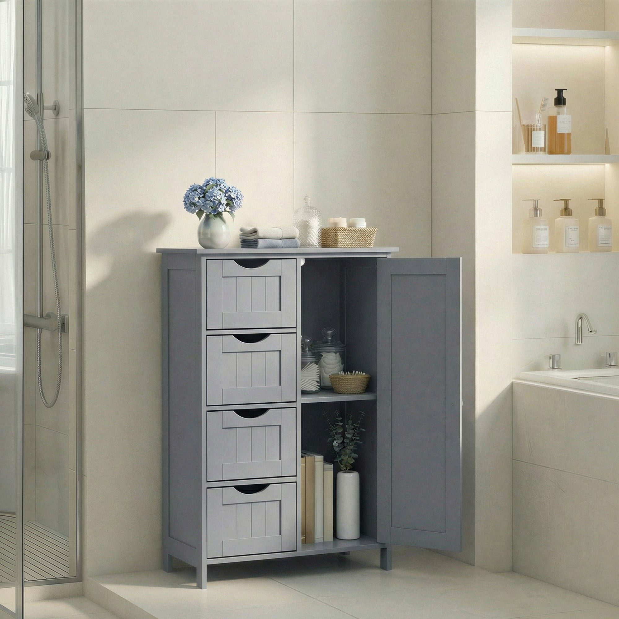 Badezimmerschrank, schmaler Badschrank, Beistellschrank