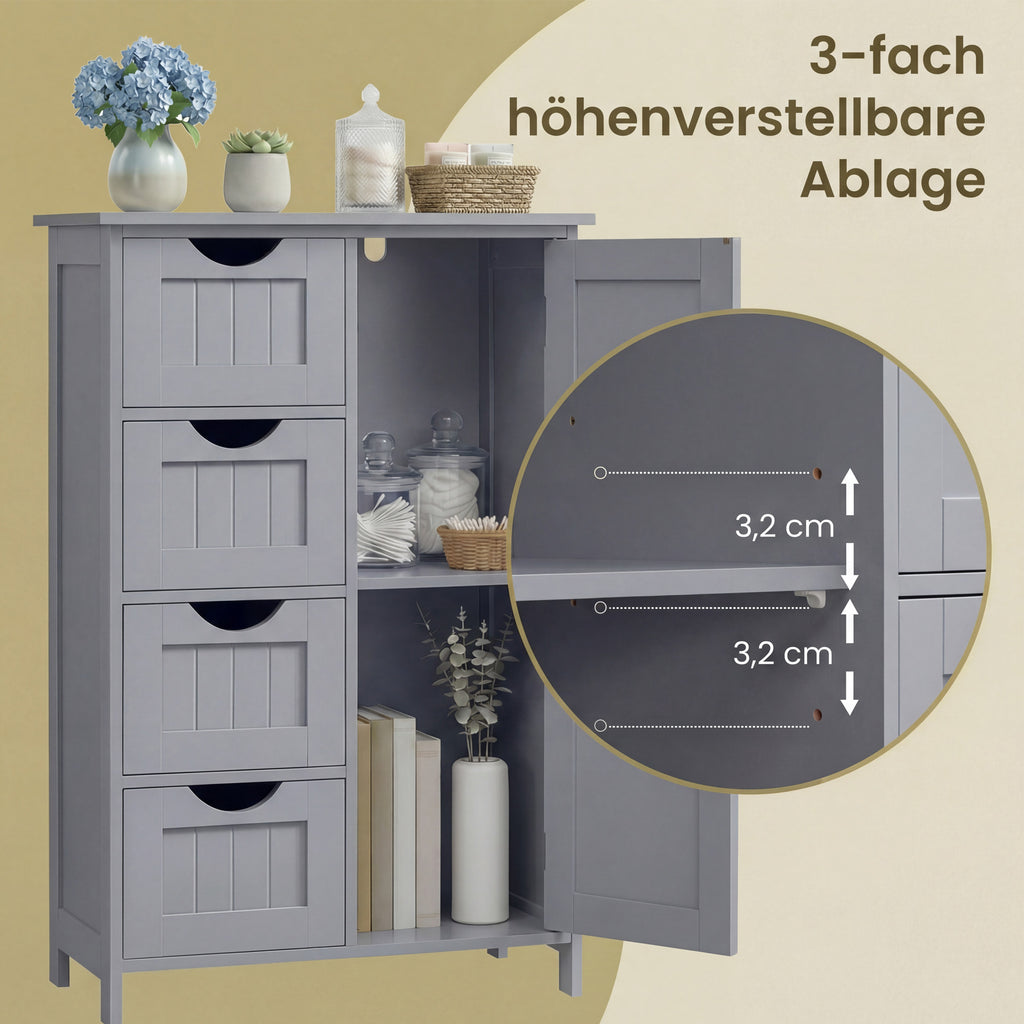 Badezimmerschrank, schmaler Badschrank, Beistellschrank