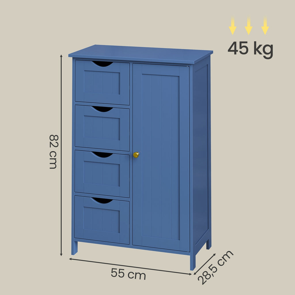 Badschrank, mit 4 Schubladen, Aufbewahrungsschrank
