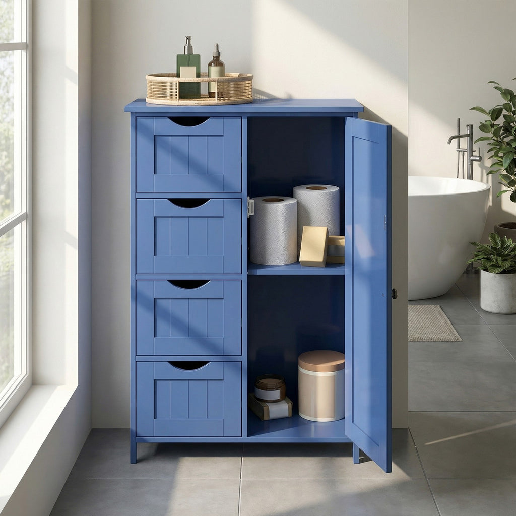 Badschrank, mit 4 Schubladen, Aufbewahrungsschrank