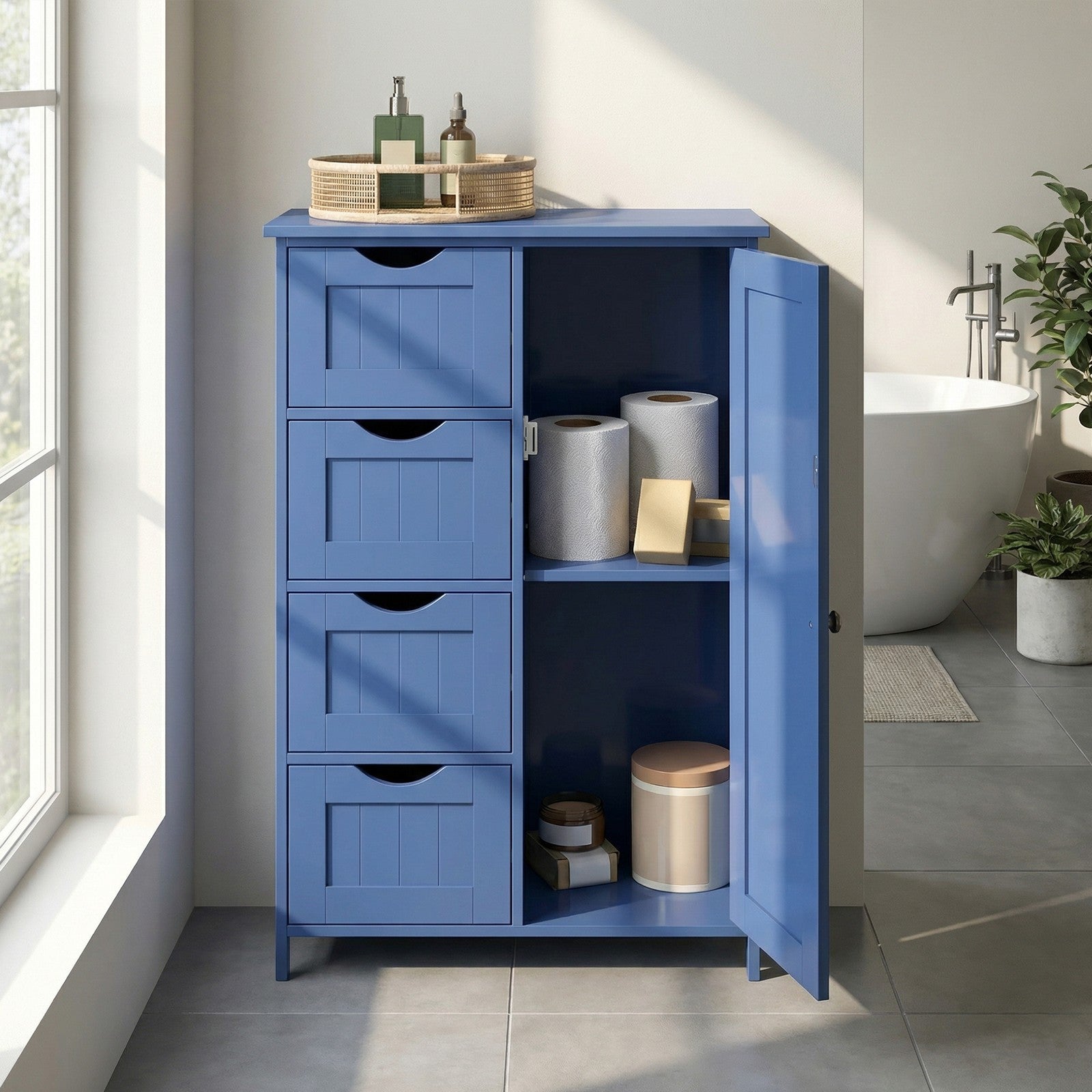 Badschrank, mit 4 Schubladen, Aufbewahrungsschrank