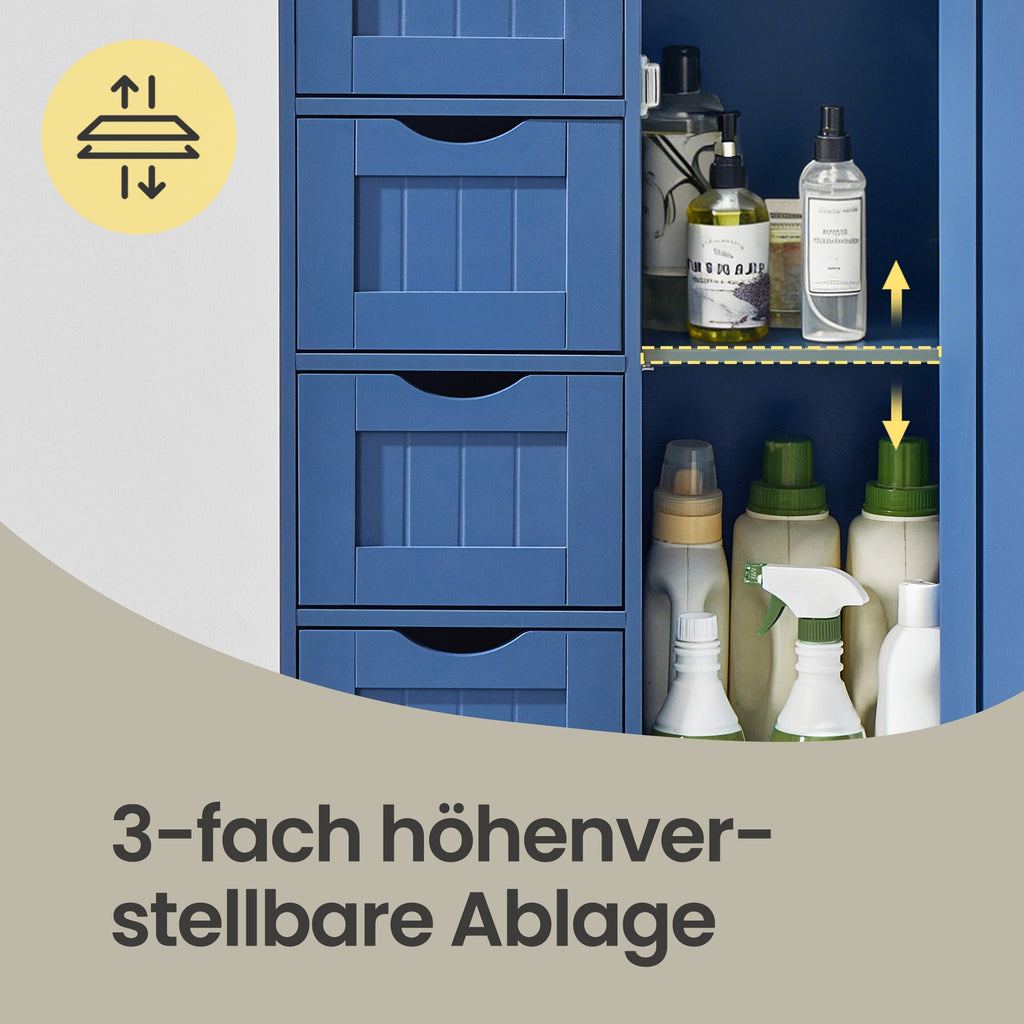 Badschrank, mit 4 Schubladen, Aufbewahrungsschrank