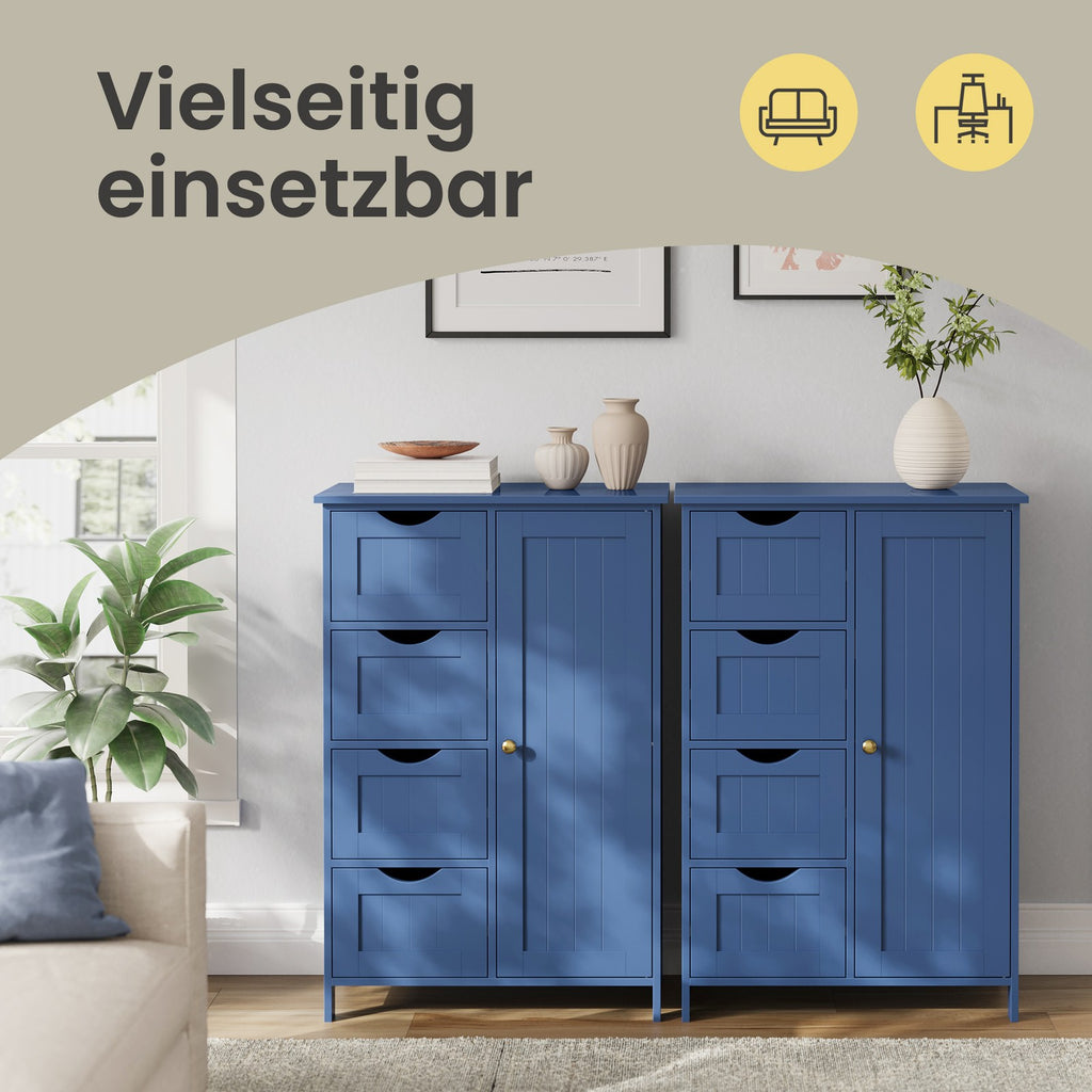 Badschrank, mit 4 Schubladen, Aufbewahrungsschrank