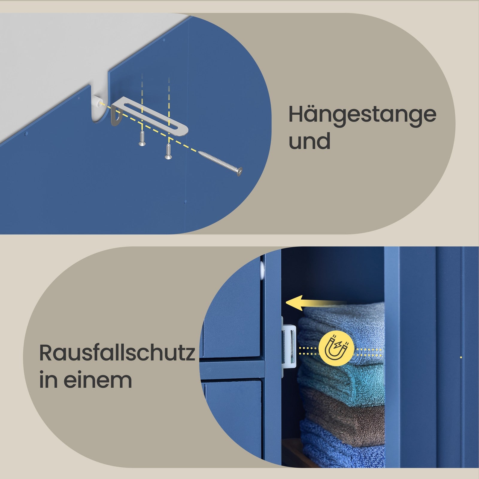 Badschrank, mit 4 Schubladen, Aufbewahrungsschrank