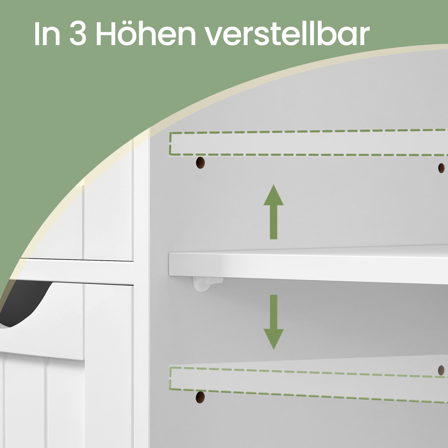 Schmaler Badschrank mit 4 Schubladen wolkenweiß