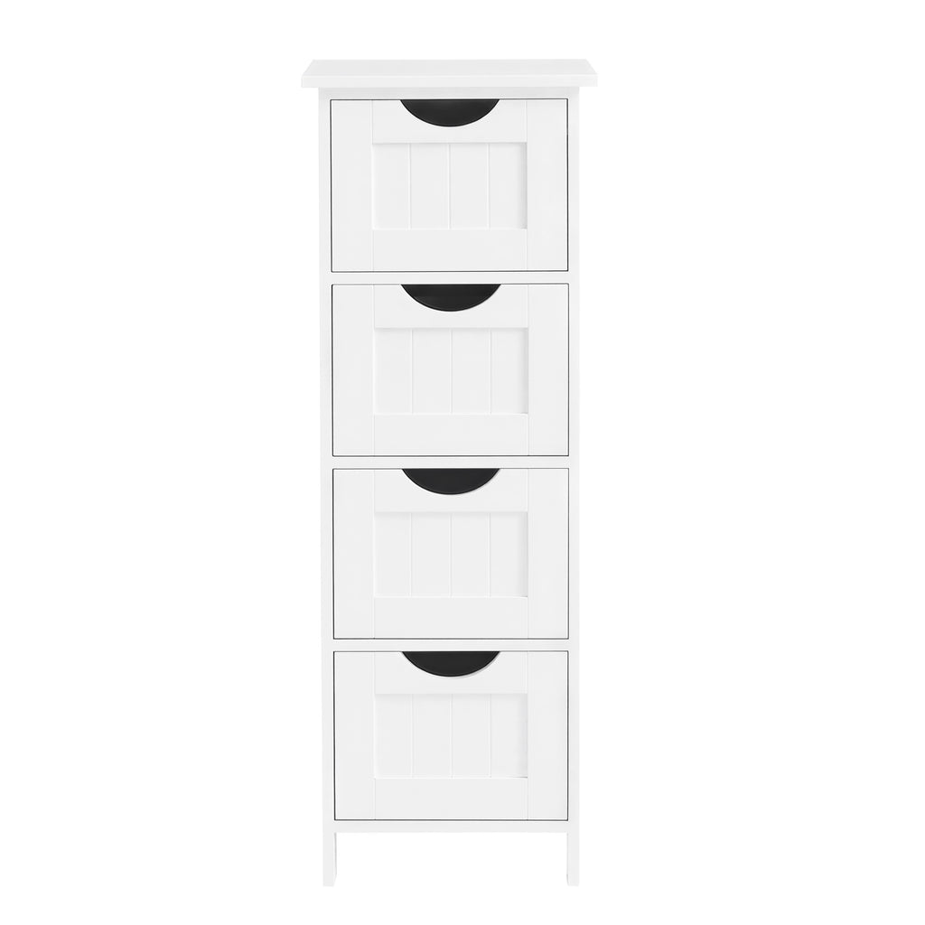 Badezimmerschrank, Badschrank, Beistellschrank mit 4 Schubladen