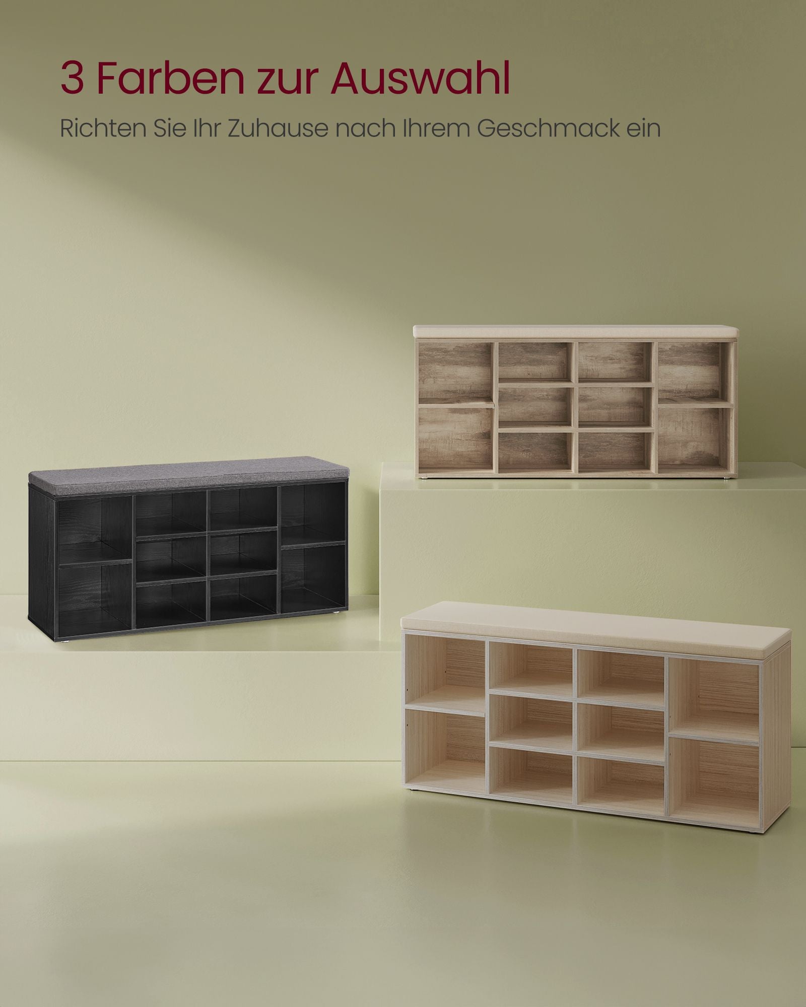 Schuhregal mit Sitzfläche 30 x 104 x 48 cm ebenholzschwarz