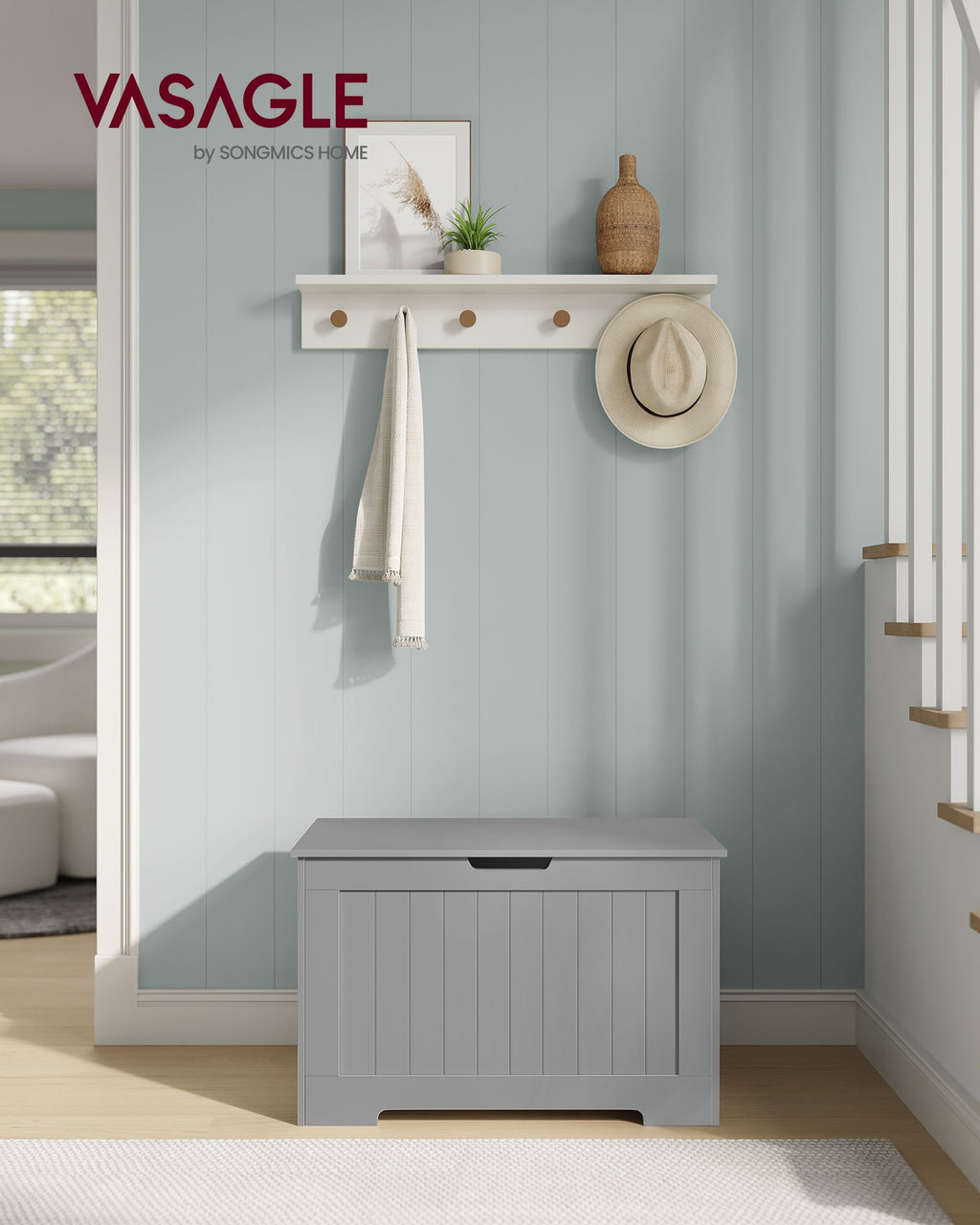 Schuhbank mit Stauraum 40 x 76 x 48 cm Landhausstil