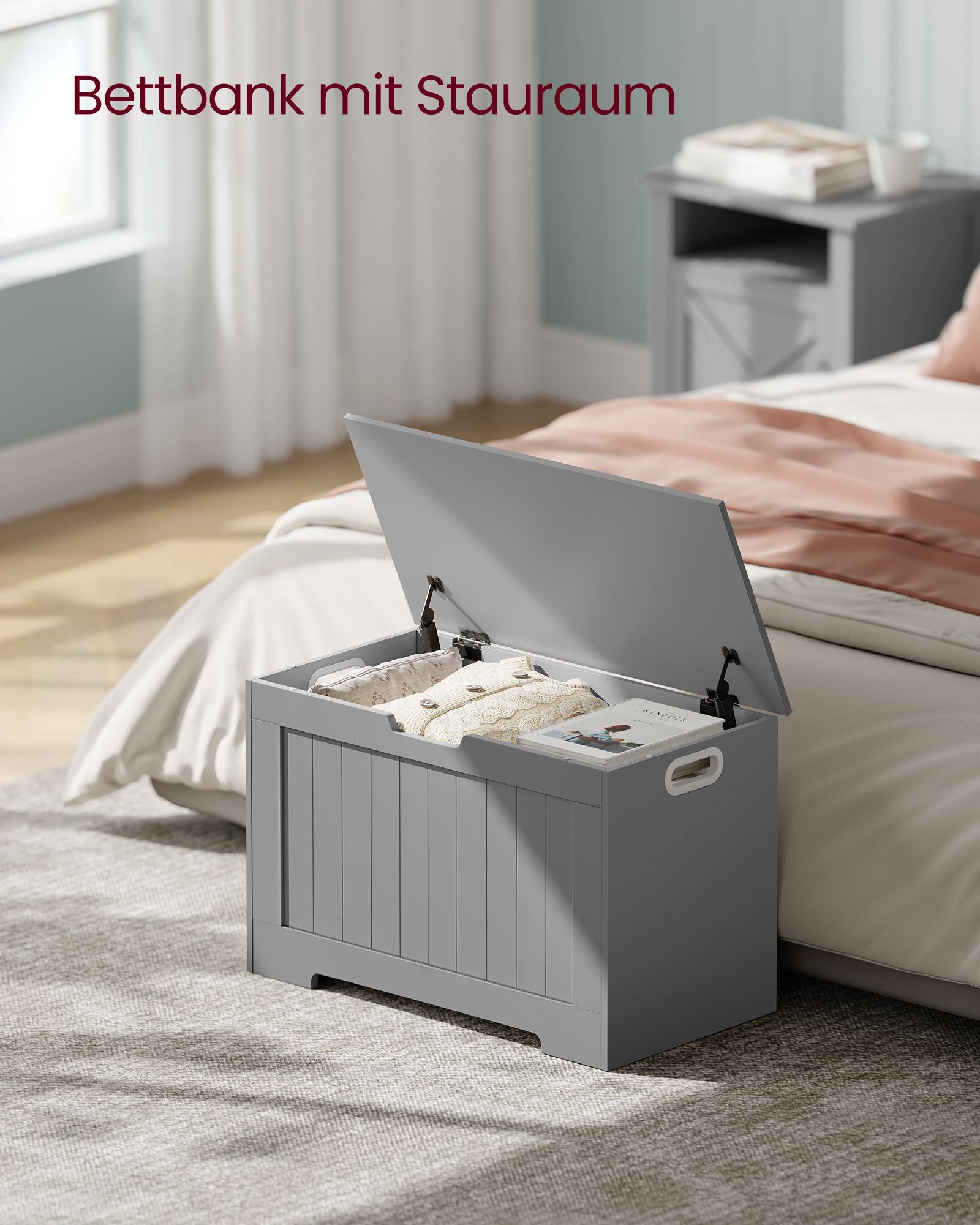 Schuhbank mit Stauraum 40 x 76 x 48 cm Landhausstil