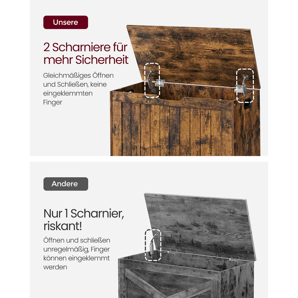 Schuhbank mit Deckel 40 x 76 x 48 cm