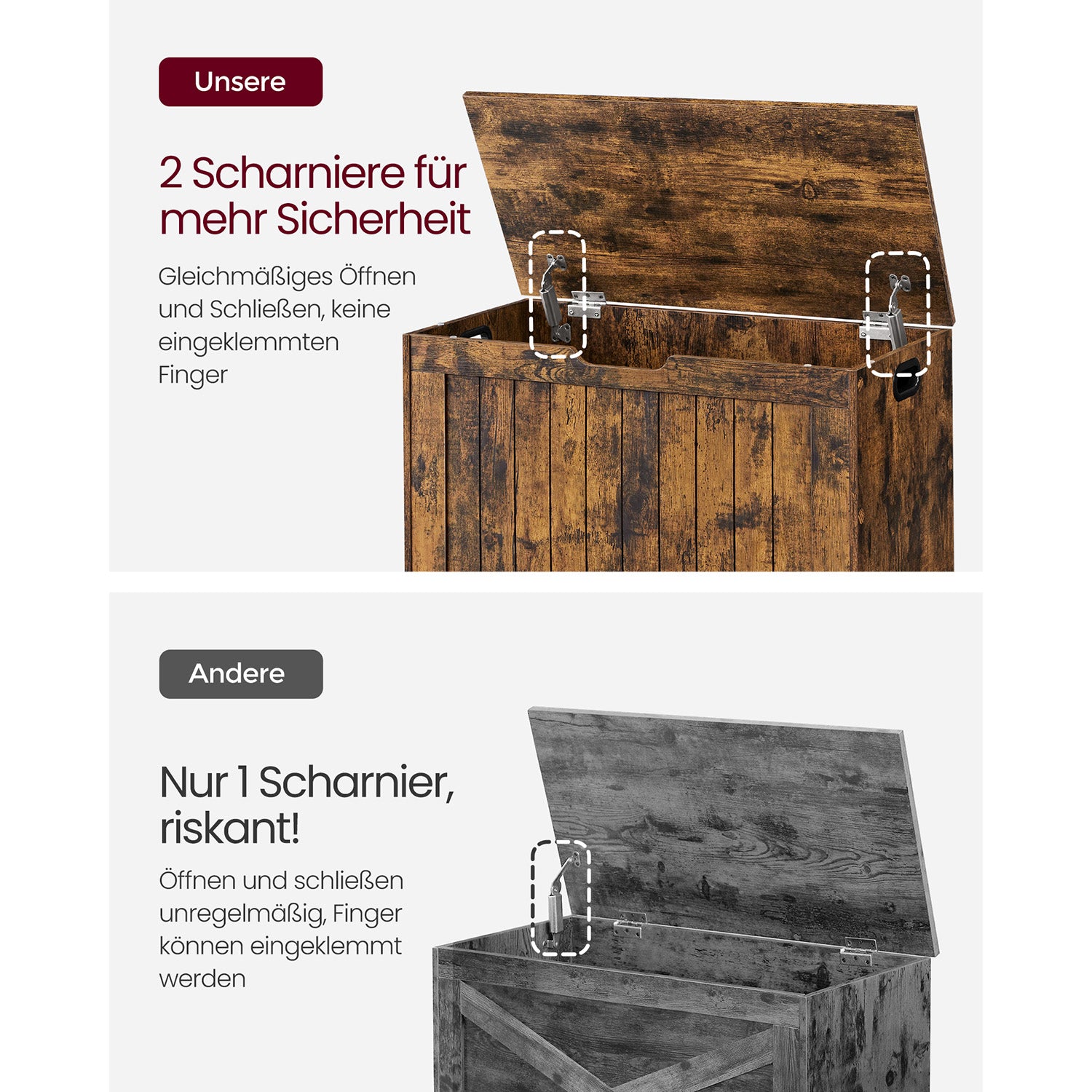 Schuhbank mit Deckel 40 x 76 x 48 cm