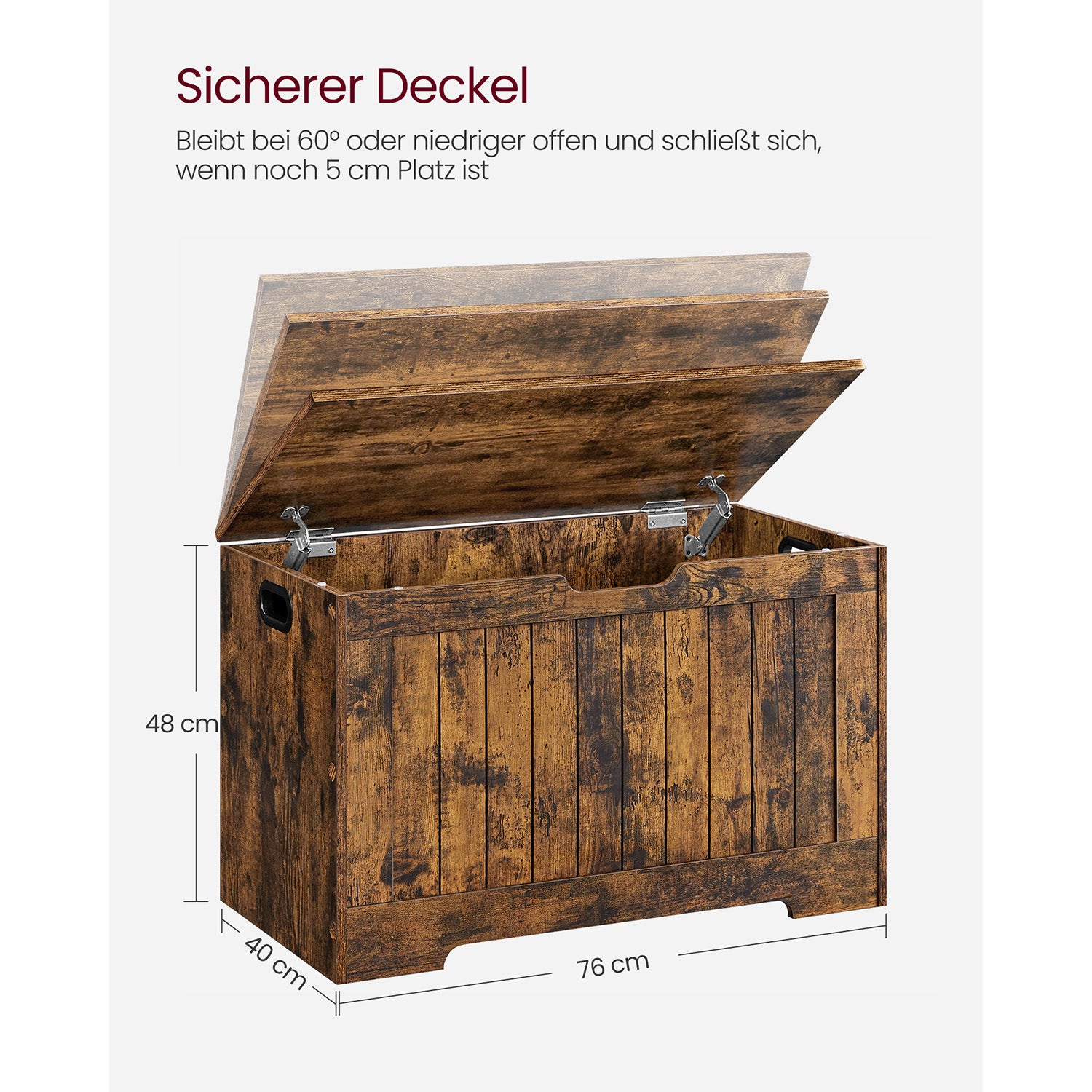Schuhbank mit Deckel 40 x 76 x 48 cm