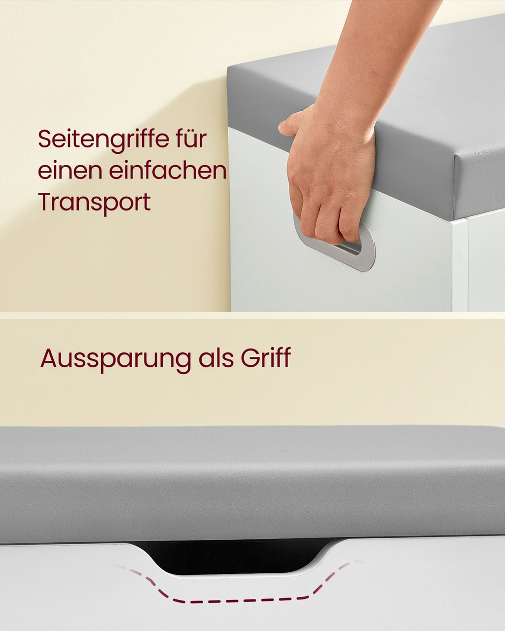 Schuhbank mit 3 offenen Fächern wolkenweiß