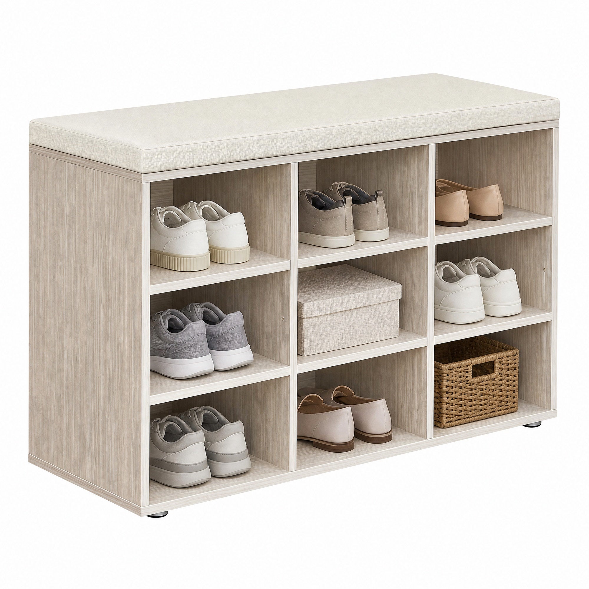 Schuhbank mit Stauraum, Schuhregal mit Sitzfläche, Sitzbank
