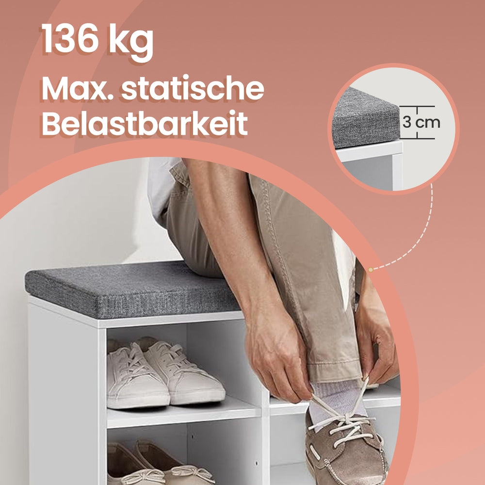 Schuhbank mit Stauraum, Schuhregal mit Sitzfläche, Sitzbank