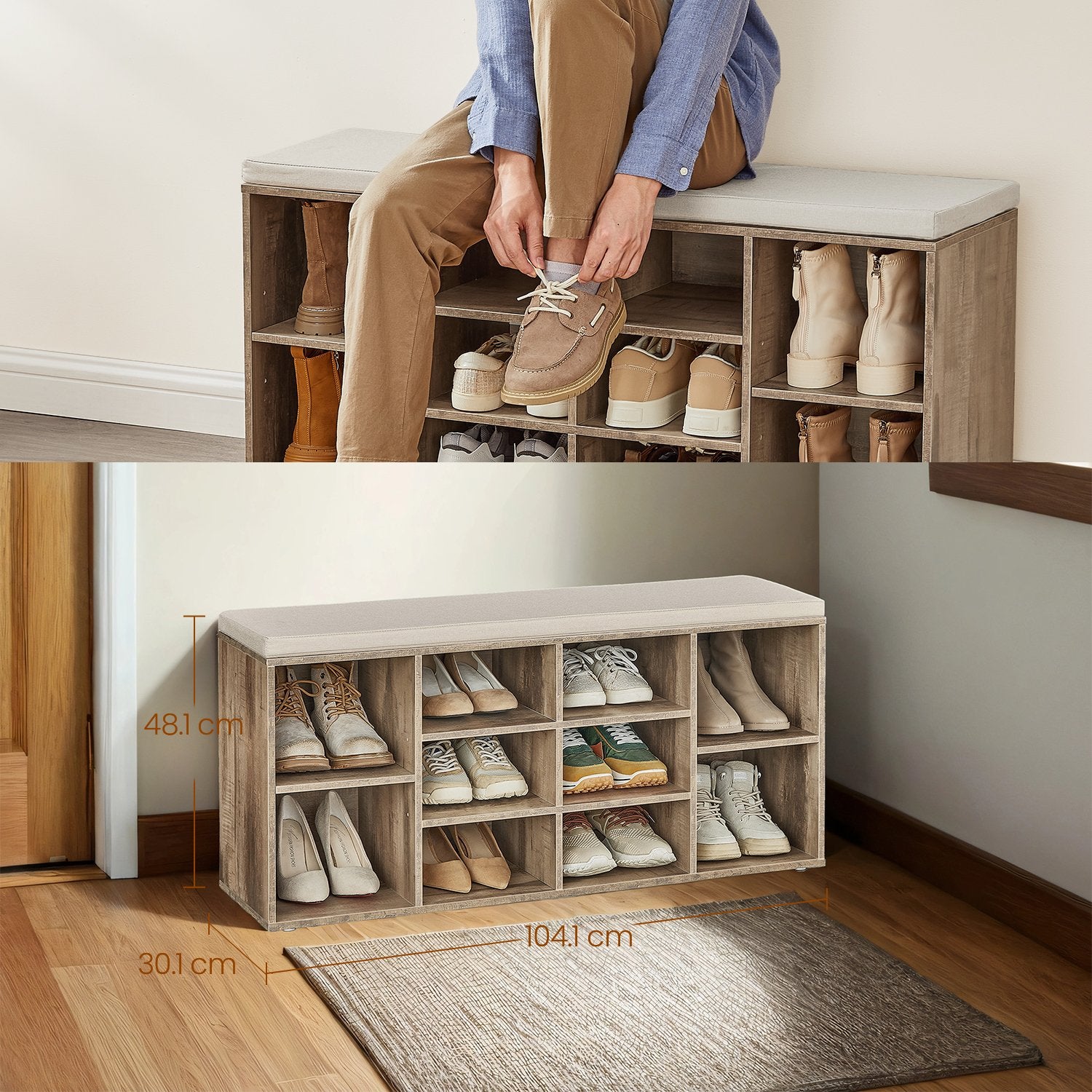Schuhbank, Schuhregal, Sitzbank
