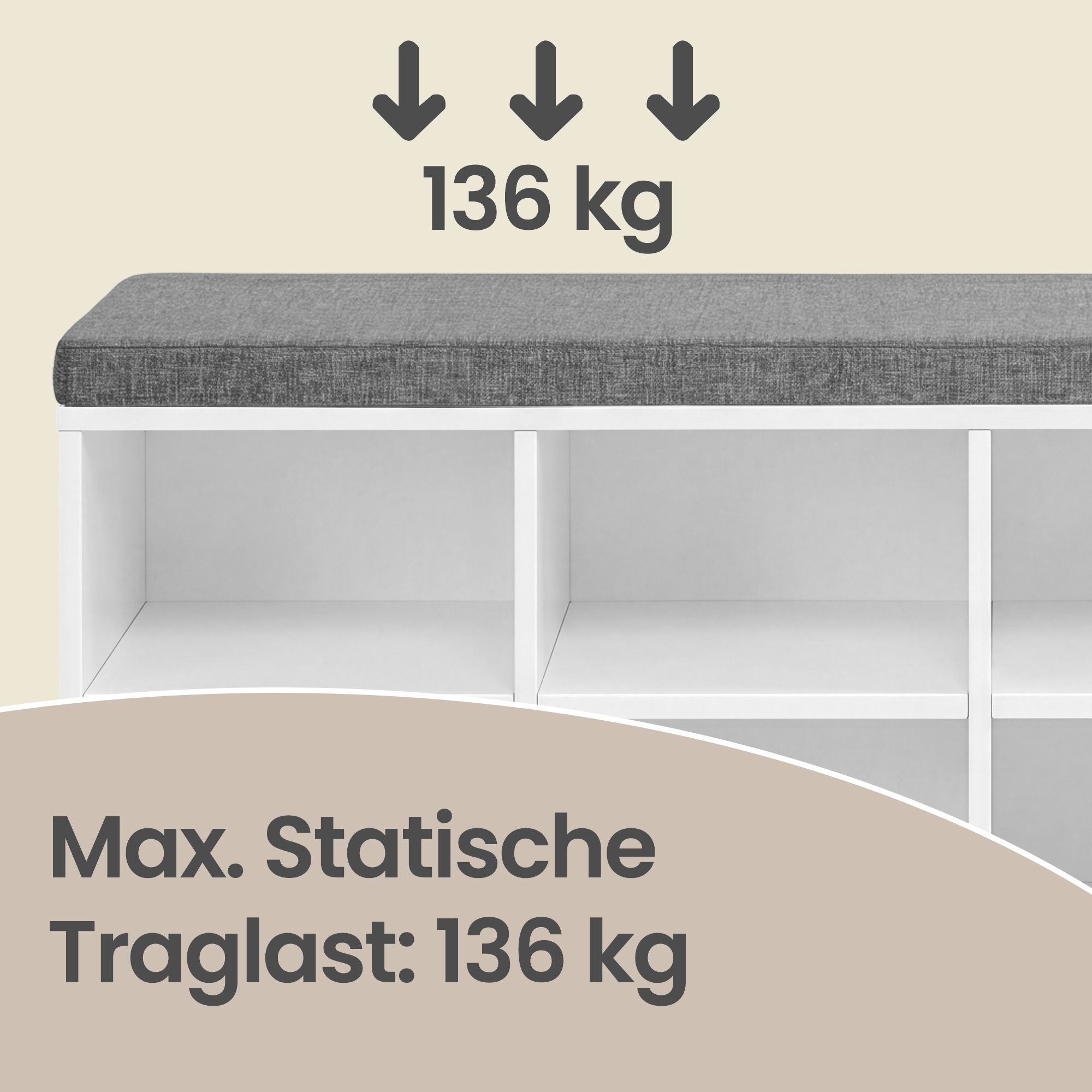 Schuhbank, Schuhregal mit Sitzfläche, Sitzbank mit Stauraum