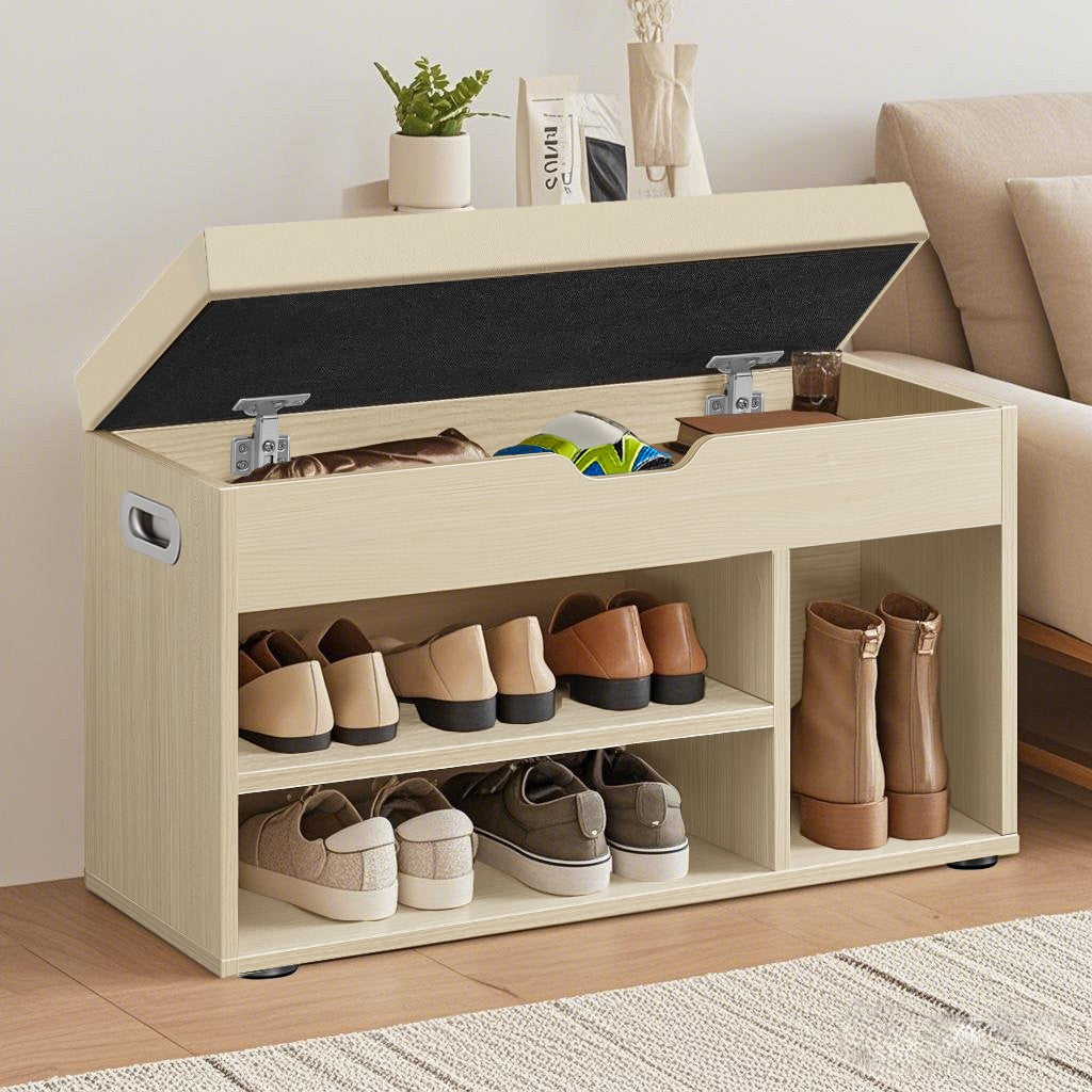 Schuhbank, Sitzbank mit Stauraum, gepolstert