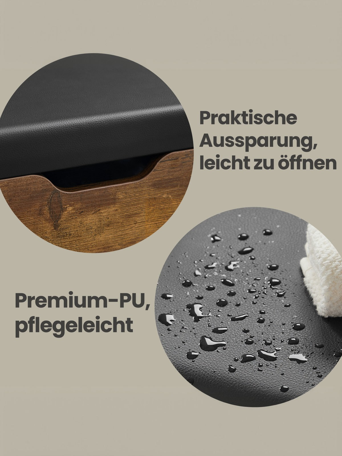Schuhbank mit Stauraum, gut gepolstert, Sitzbank mit 3 offenen Fächern