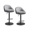 Barhocker 2er Set höhenverstellbar taubengrau-tintenschwarz