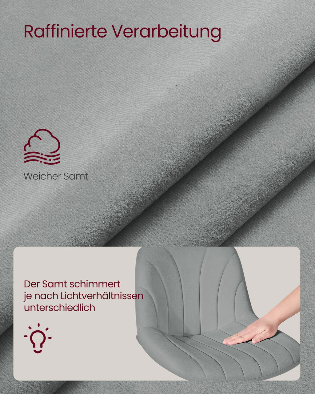 Schminkhocker mit Rückenlehne und drehbarer Sitzfläche