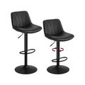 Barhocker 2er Set, Barstuhl mit Rückenlehne und drehbarer Sitzfläche tintenschwarz