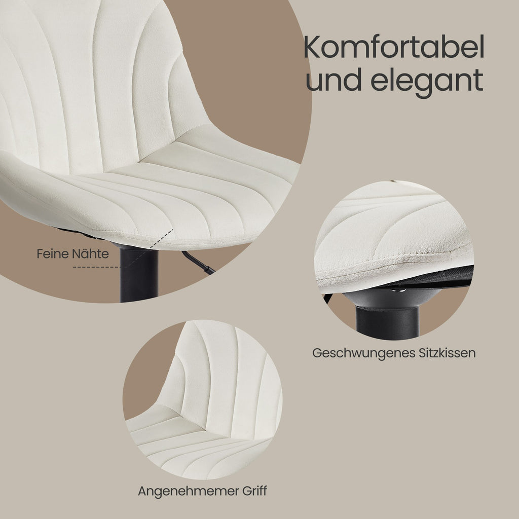 Barstuhl 2er Set, Küchenhocker, 88-108 cm höhenverstellbar