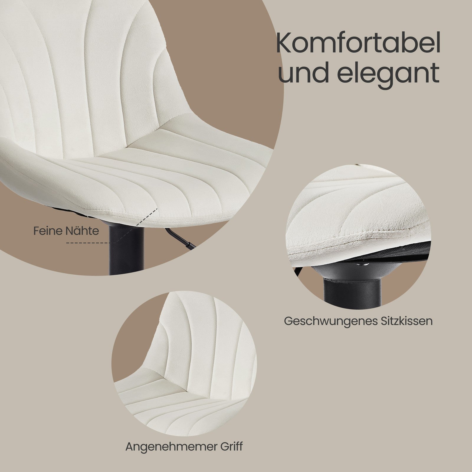 Barstuhl 2er Set, Küchenhocker, 88-108 cm höhenverstellbar