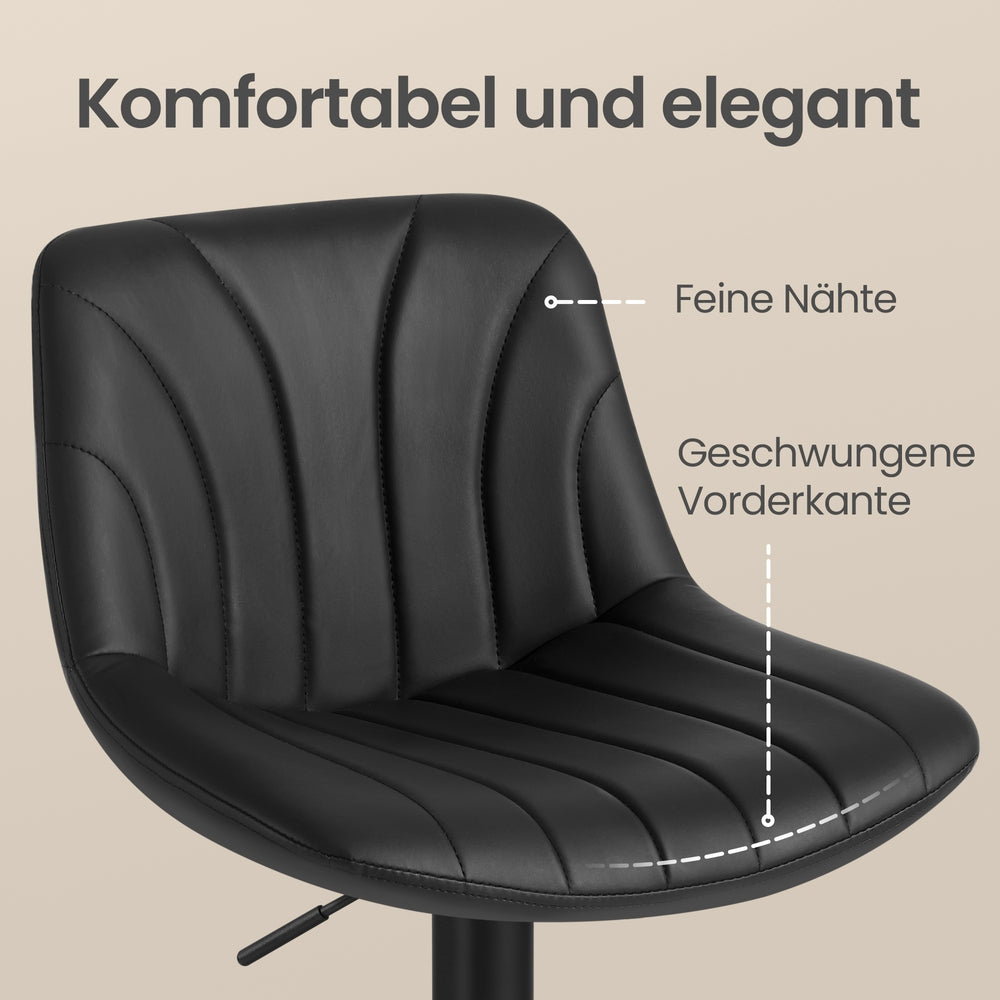 Barstuhl 2er Set, Küchenhocker, 88-108 cm höhenverstellbar