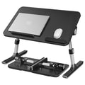 Laptoptisch schwarz 52x30x23 cm mit Schublade und Alugestell