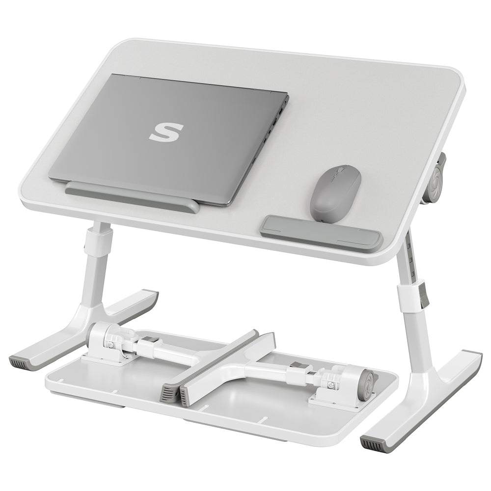 Laptoptisch grau 52x30x23 cm mit Schublade und Alugestell