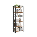 Regal Bücherregal mit 6 Ebenen offene Ablagen 30 × 64 × 185,5 cm vintagebraun-tintenschwarz