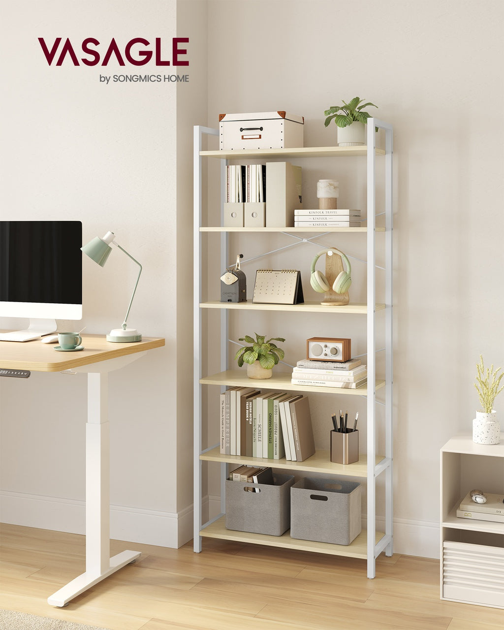 30 x 64 x 185,5 cm naturbeige-mattweiß