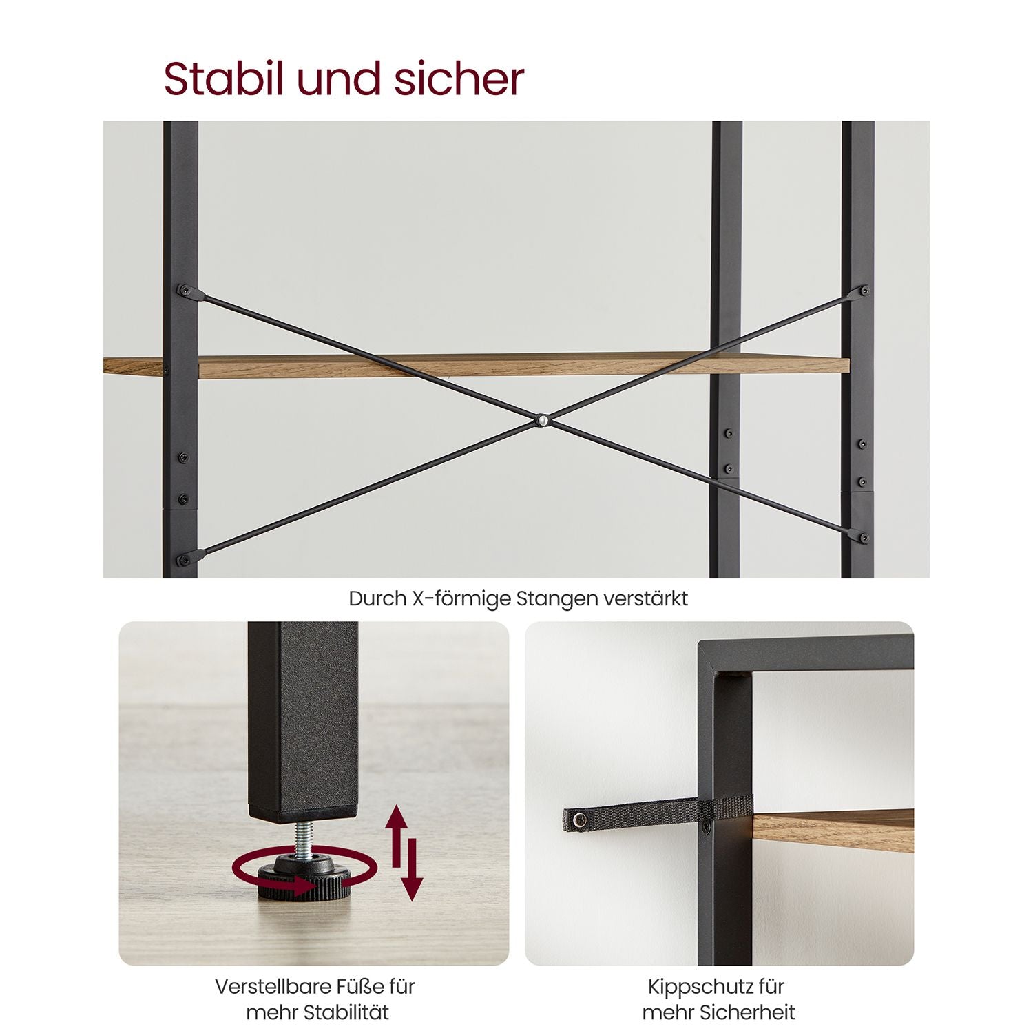 Bücherregal 6 Ebenen 30 x 80 x 186 cm dunkelwalnussfarben-schwarz