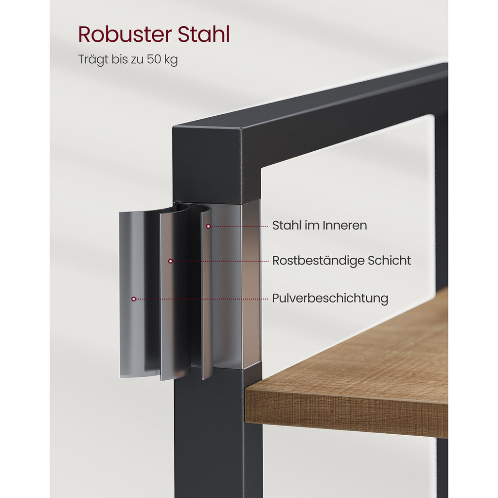 Bücherregal 6 Ebenen 30 x 80 x 186 cm dunkelwalnussfarben-schwarz