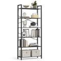 Bücherregal mit 6 Ebenen in Industrie-Design ebenholzschwarz-tintenschwarz