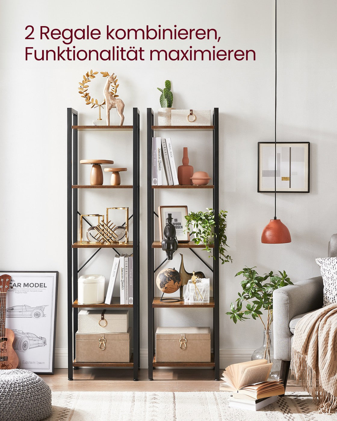 Bücherregal mit 5 Regalebenen