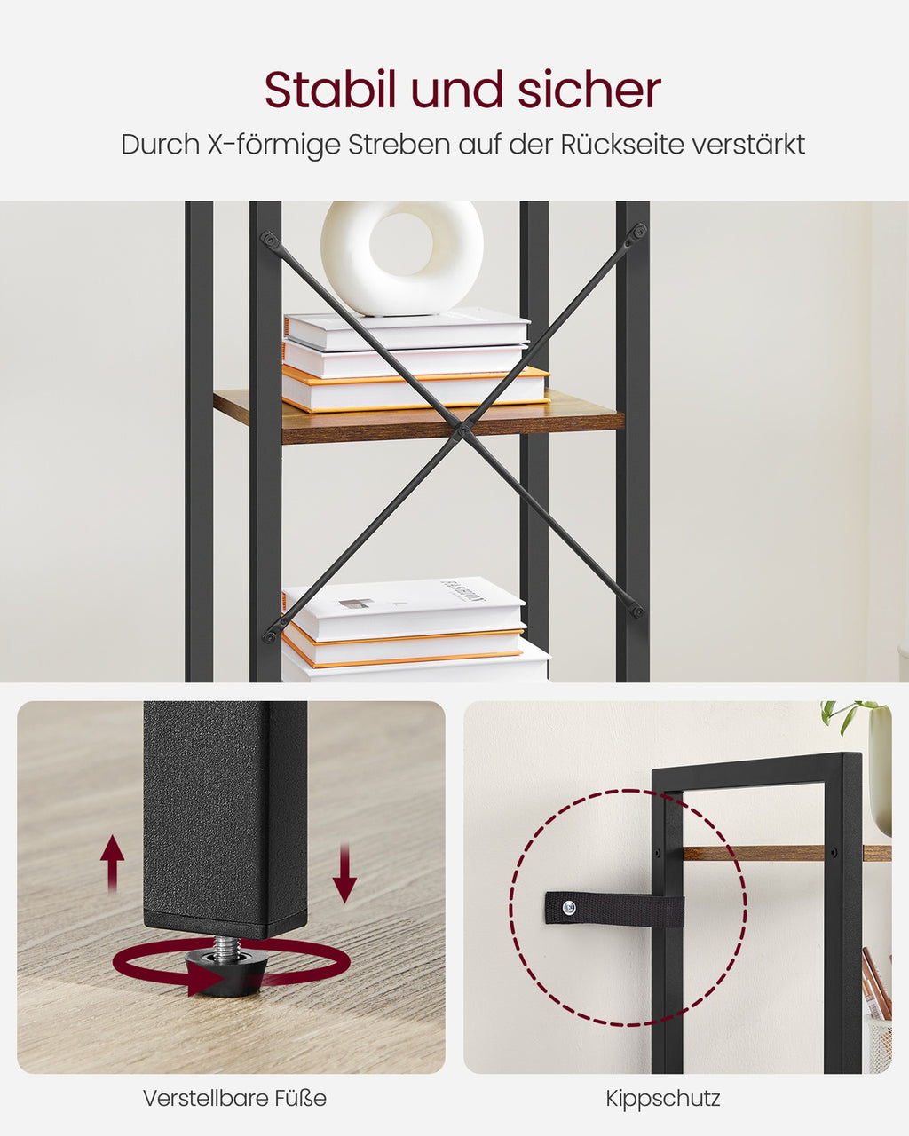 Bücherregal mit 5 Regalebenen