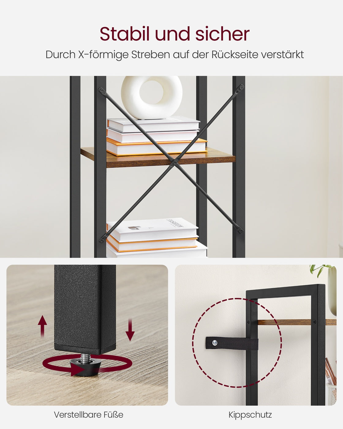 Bücherregal mit 5 Regalebenen