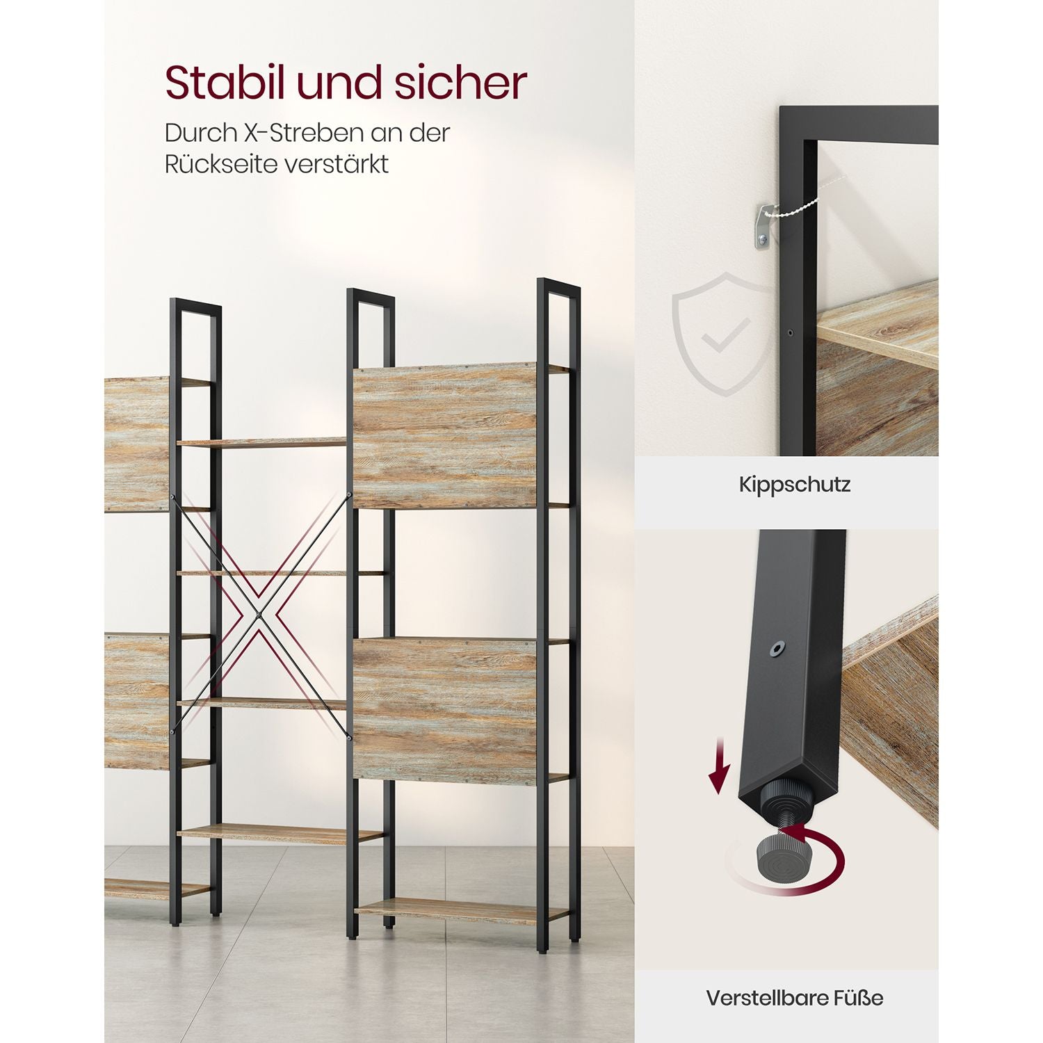 Standregal mit 14 Ablagen