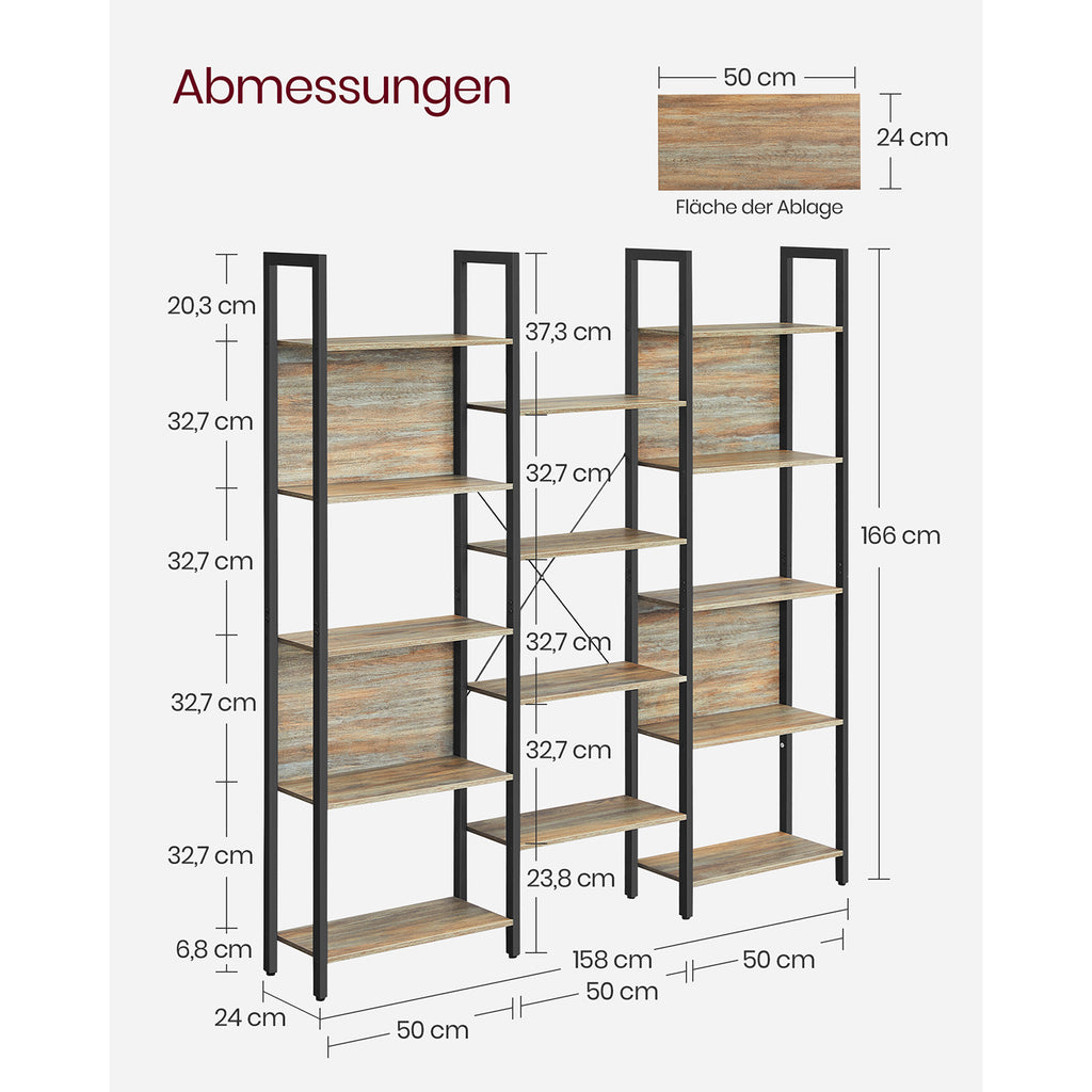 Standregal mit 14 Ablagen