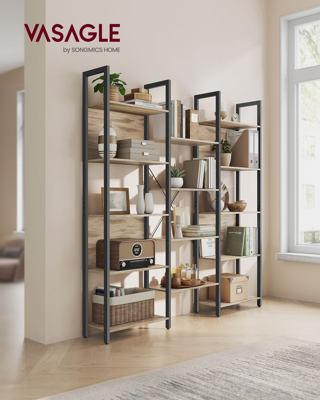 Standregal mit 14 Ablagen in Industrie-Design