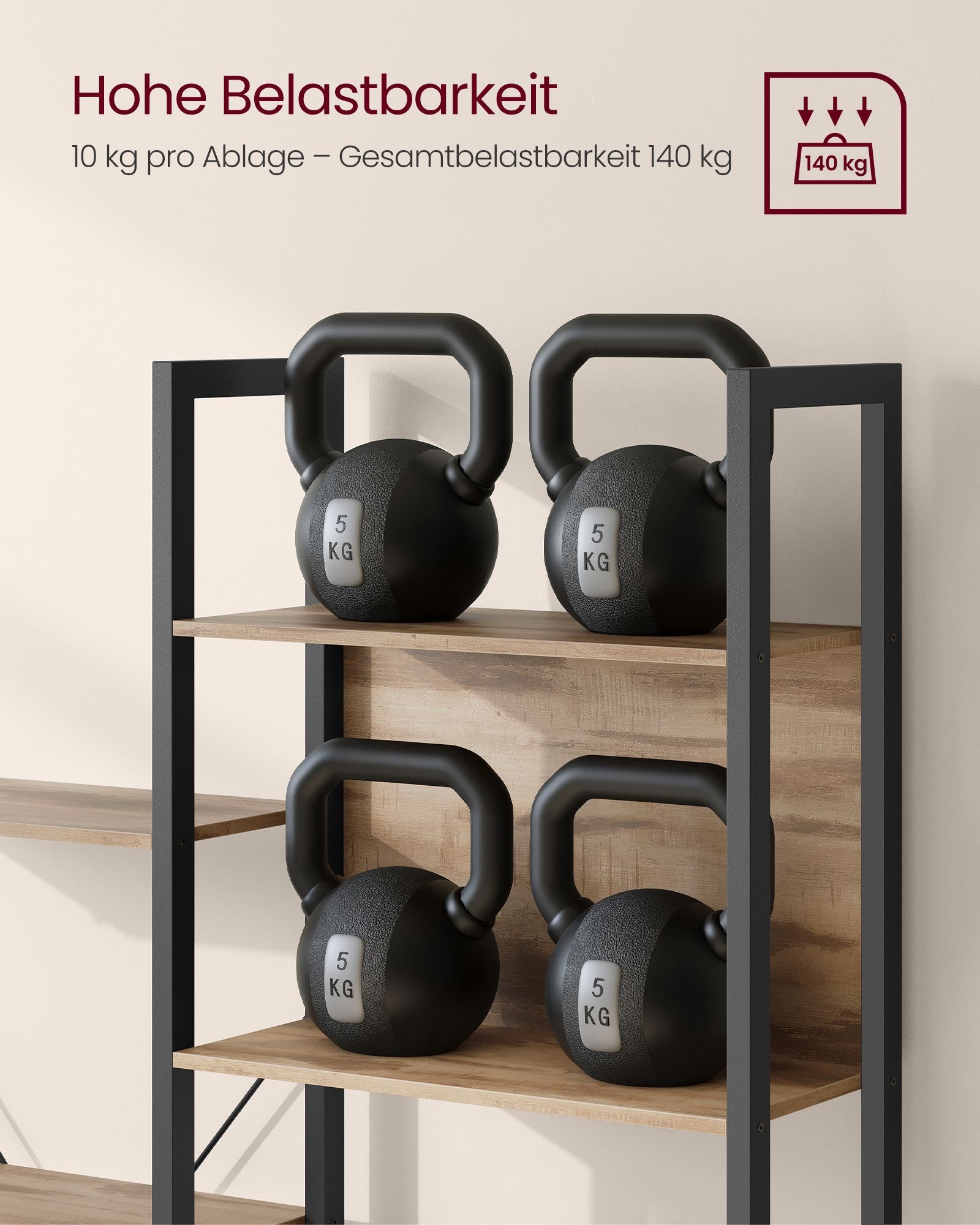 Standregal mit 14 Ablagen in Industrie-Design