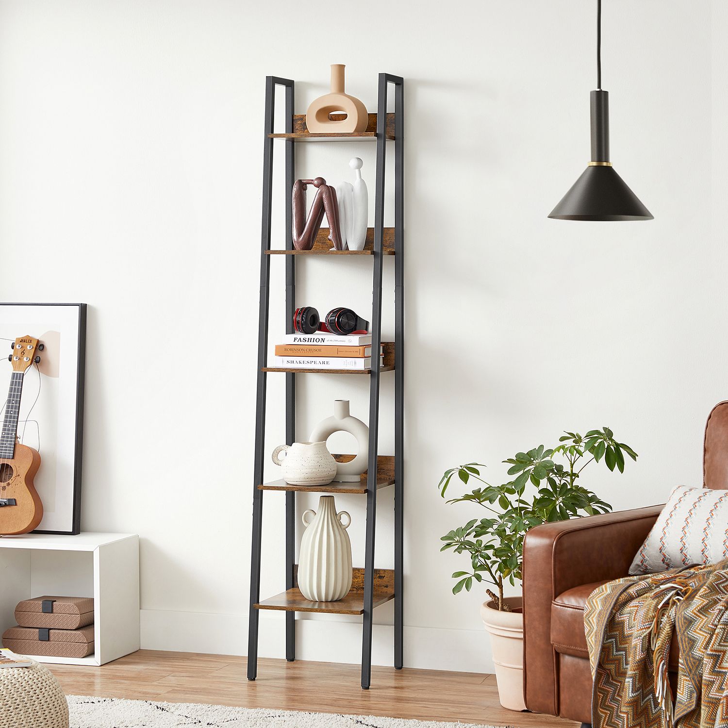 Industrie-Design Leiterregal mit 5 Ablagen
